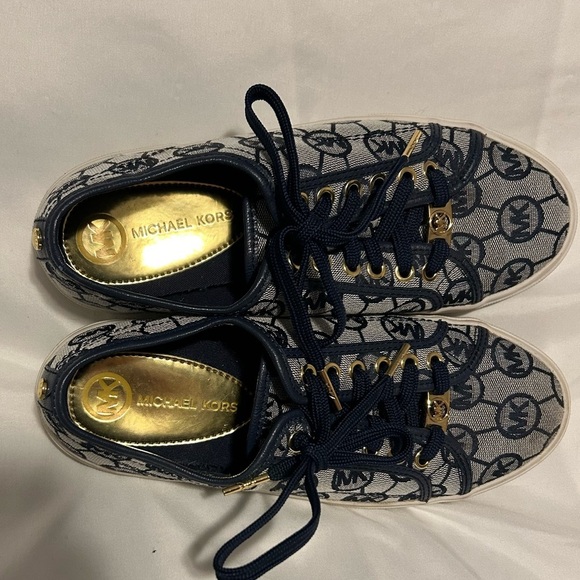 Michael Kors Boerum Navy Monogram Sneakers - size 8 MK - Picture 7 of 9